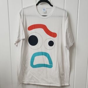 Disney Pixar White T-Shirt with Forky Logo - Mens Unisex XL